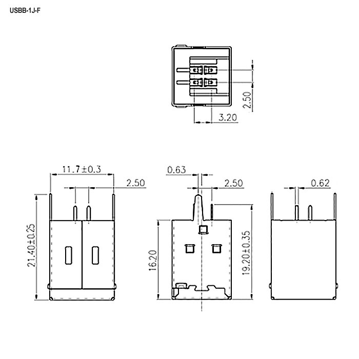 Разъём USB SZC USBB-1J-F (SZC), 1,5 А фото 2