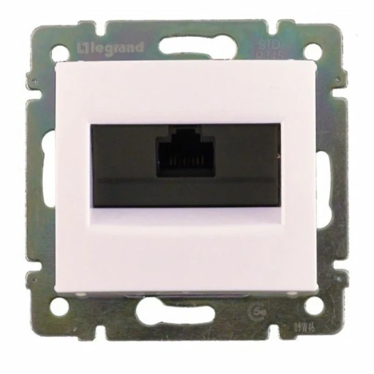 Розетка 774230  1-я комп. 1*RJ45 Cat.5e-UTP на захватах бел с/у (без рамки) Legrand Valena фото 1
