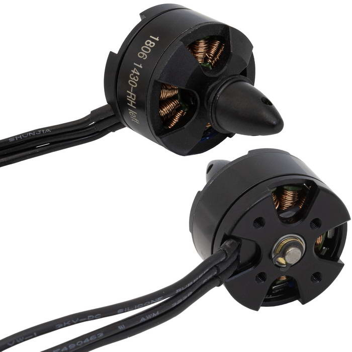 Электродвигатель бесщеточный RUICHI 1806 1430-RH, 1430 kV, диаметр вала с резьбой M5,  аккумулятор LiPo 2-4S, левое  направление резьбы, цвет черный фото 1