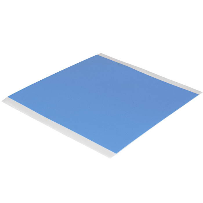 Теплопроводящая изолирующая подложка c двусторонним клеевым слоем RUICHI RG, пластина 200х200х0.2 мм, -20...+120 °C, акриловый полимер с керамическим наполнителем, голубая фото 1