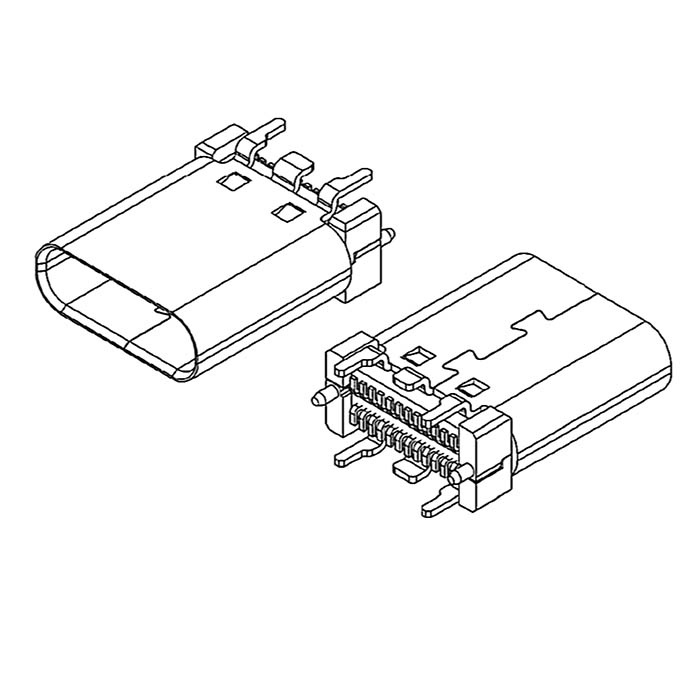 Разъём USB RUICHI USB3.1 TYPE-C 24PF-010, 24 контакта фото 2