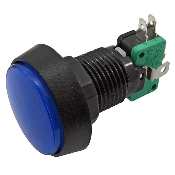 Кнопка GMSI круглая RUICHI 4B-C с LED подсветкой 12 В, 5 А, 30 мОм, 250 В, NO(NC)+NC(NO), синяя фото 1