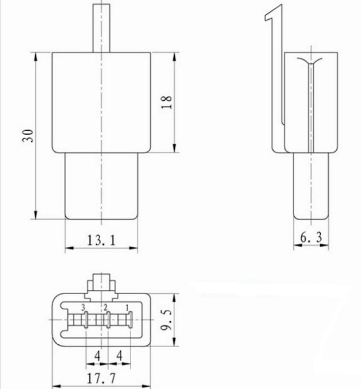 Разъём авт. соединитель RUICHI DJ7031A-2.8-11, 12/ 24 (DC) В фото 2
