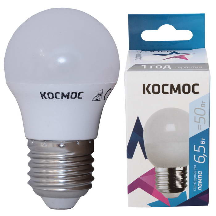 Лампы светодиодные Космос LkecLED6.5wGL45E2745 фото 1
