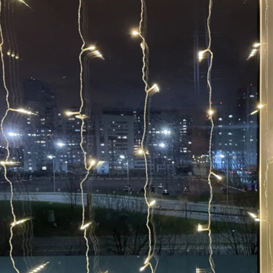 Гирлянда светодиодная "Занавес" уличная 24 В (ENOZ-2B) 96 LED, 2*2 м, желтый, IP44 фото 1