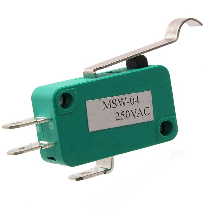 Микропереключатель с выносной планкой RUICHI MSW-04, ON-(ON) SPDT 3P, 4 A, 250 В, вынос планки 24 мм фото 1