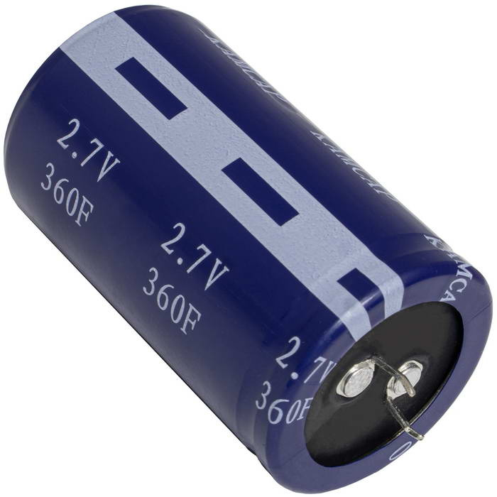 HP-2R7-J367VYJ33, ионистор KAMCAP, 360 Ф, 2.7 В, 75.9 А, 30х60 мм, циллиндрический, с жесткими выводами (Snap in) фото 1