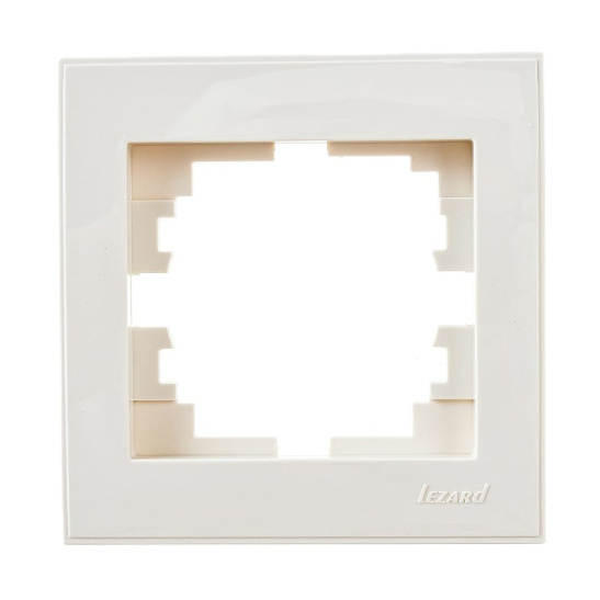 Рамка RAIN 703-0303-146 1-я гориз. крем с бок.вст. РЭЙН Lezard фото 1