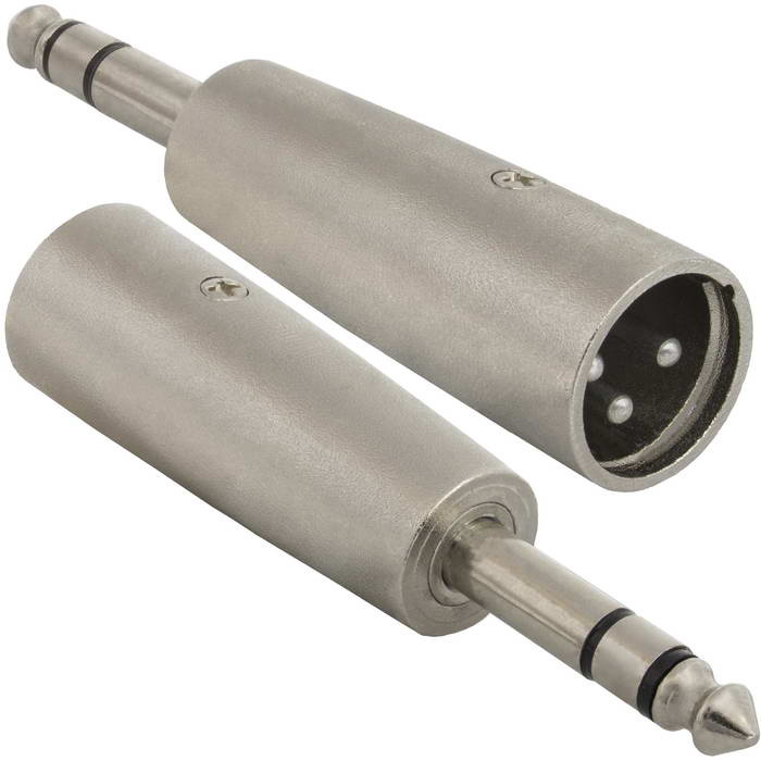 Переходник микрофонный RUICHI JD-494 XLR 3pin штекер (папа)-Jack 6.3 stereo штекер (папа), 48 В, -20...+50°C, цвет серый металлик фото 1