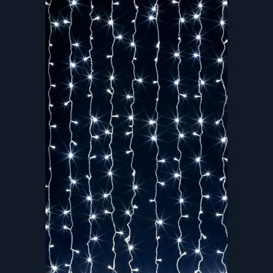 Гирлянда светодиодная "Занавеска"  (ZH-22) 320 LED, 3*2 м, белый, с контроллером, IP20 фото 1