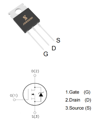 STP60NF06 JSMSEMI полевой транзистор (MOSFET), N-канал, 60 В, 110 А, 6 мОм, TO-220 фото 2