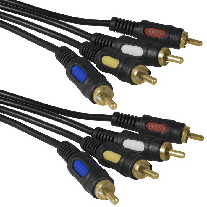 Аудио-видео шнур RUICHI 4 RCA - 4 RCA, 1.5 м, GOLD фото 1