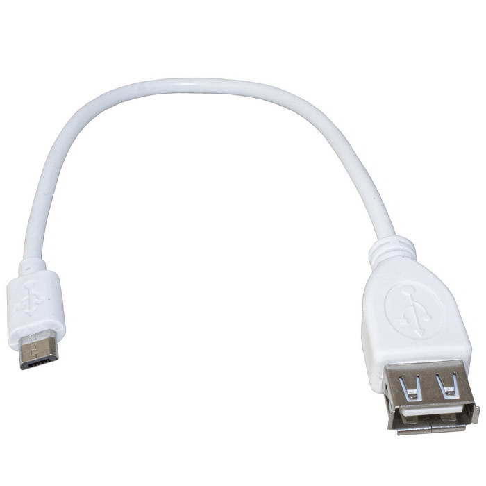 Компьютерный шнур RUICHI USB 2.0 A(f)-micro USB B(m), 0.2 м, белый фото 1