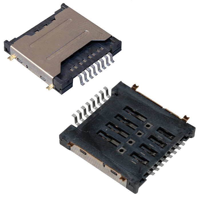 Двойной держатель mini SD карты RUICHI 8 pin, 3.3 H фото 1