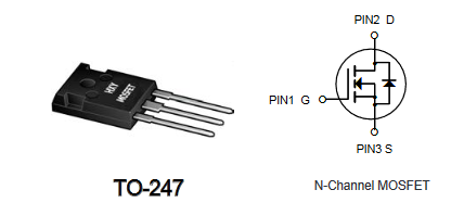 IRFP450 HXY полевой транзистор (MOSFET), N-канал, 500 В, 14 А, TO-247AC фото 2
