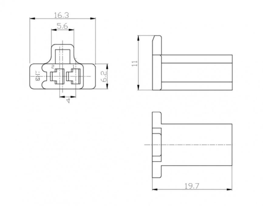 Разъём авт. соединитель RUICHI DJ7021A-2.8-21 (18AWG 300 мм), 12/ 24 (DC) В фото 2
