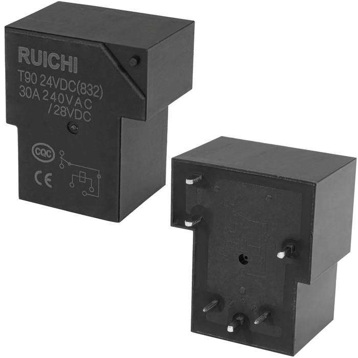 Электромагнитное реле RUICHI T90 24VDC (832) 30A, монтаж DIP фото 1