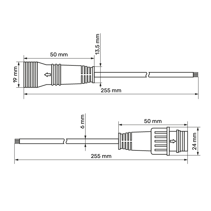 Разъём герметичный RUICHI 5pin WP L=40 D=21.5 мм 5*0.2 мм2, 5 контактов фото 2