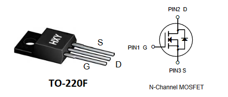 7N65 HXY полевой транзистор (MOSFET), N-канал, 650 В, 7 А, 1.2 Ом, TO-220F фото 2