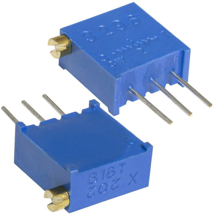 Подстроечный резистор RUICHI 3296X 2K, 15 оборотов фото 1