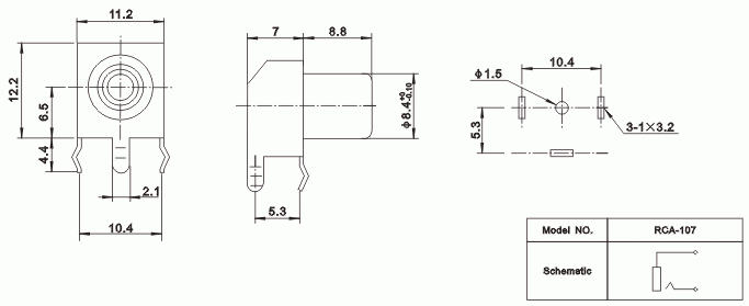 Разъём RCA RUICHI RCA-107 гн на плату (RS-101), 50 В фото 2