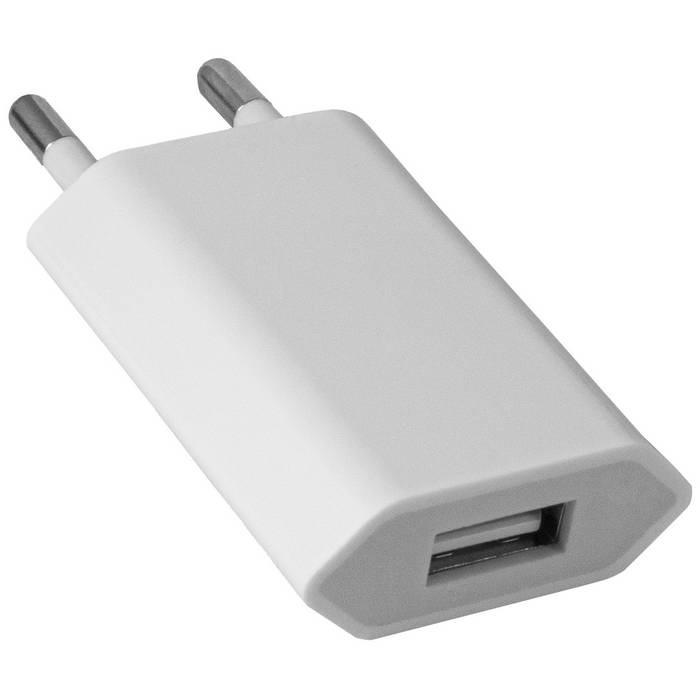 Сетевое зарядное устройство USB RUICHI 638, 1 А, 5 В, 240 Вт, 50 Гц, ABS-пластик, цвет белый фото 1