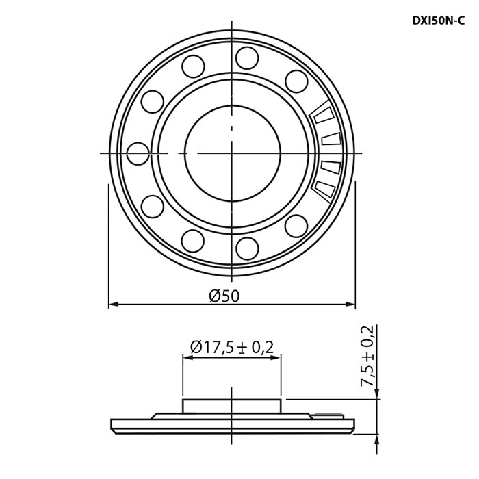 Акустический динамик RUICHI DXI50N-C, 0.25 Вт, 50 Ом фото 2