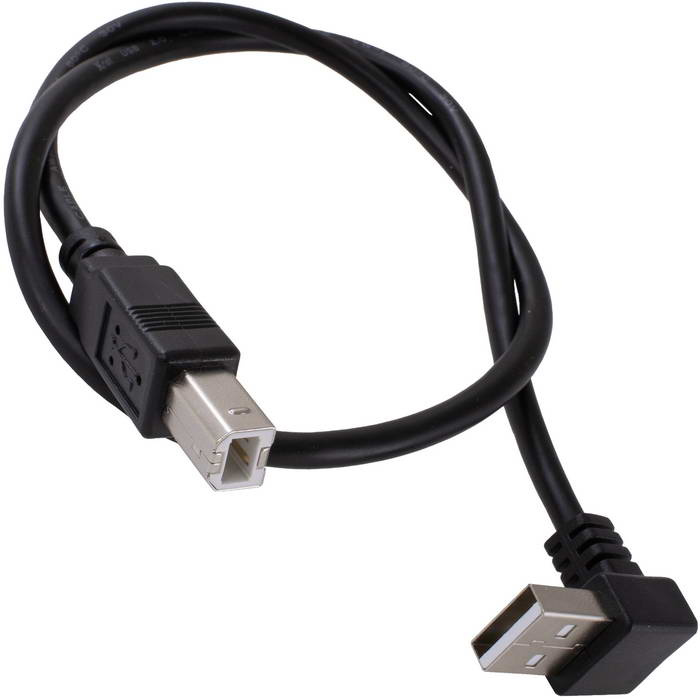 Компьютерный шнур USB2.0 A(m)angle-USB B(m) B 0.5m фото 1