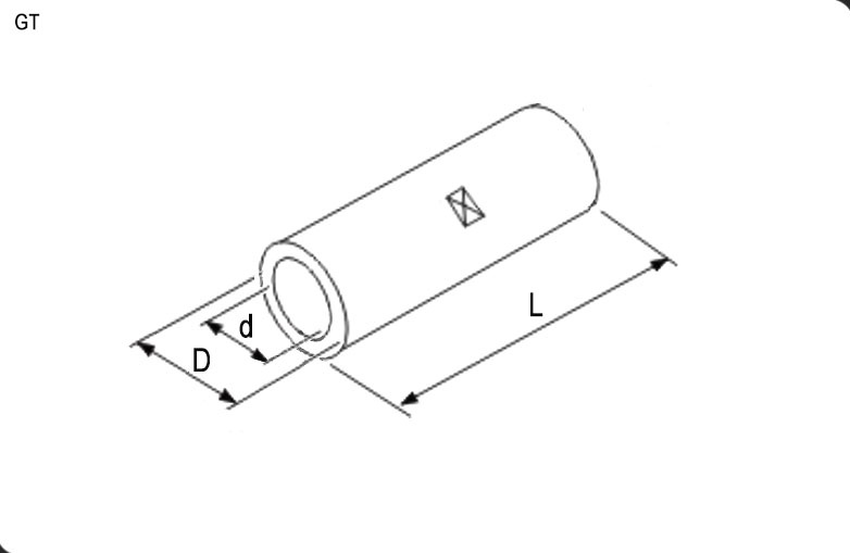 Гильза соединительная неизолированная RUICHI GT-1.5, 19 А, 22-16 AWG, 0,7-1,5 мм2, медь  луженая фото 2