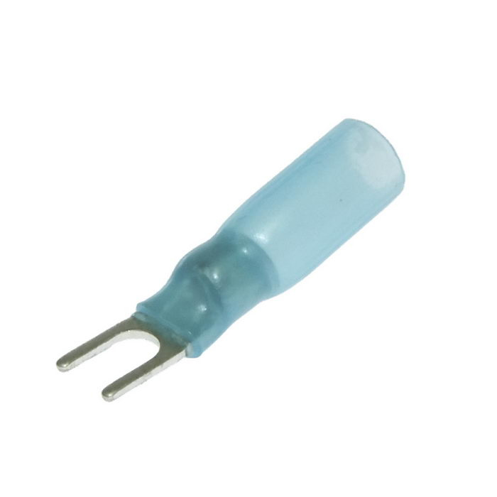 Наконечник кабельный вилочный изолированный RUICHI SV2-3.5 HST, 27 А, 16-14 AWG, синий, латунь луженая фото 1