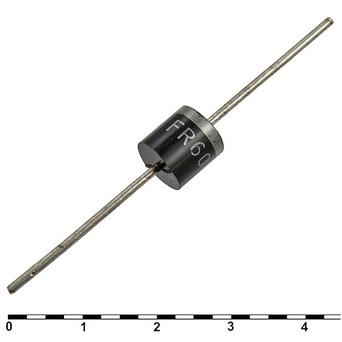 FR602 MIC быстродействующий диод,100 В, 6 А, 150 нс, R-6 фото 1