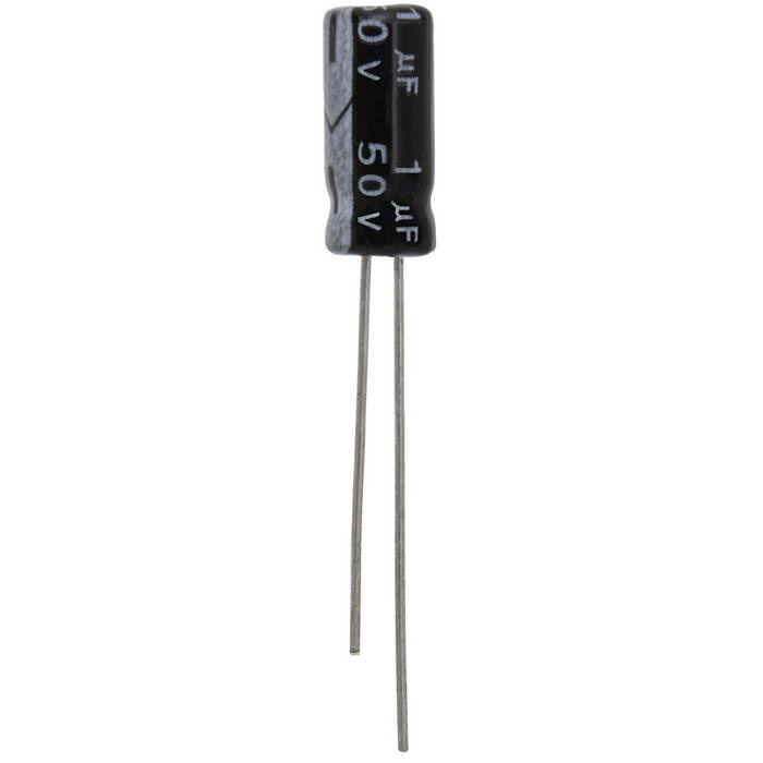 KM010M1HBKJ0511VBK JWCO конденсатор электролитический радиальный, 1 мкФ, 50 В, 5х11   мм, -40…+105 °C, наработка 2000 часов фото 1