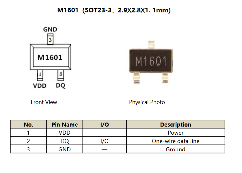 M1601Z, прецизионный цифровой датчик температуры Mysentech, 0…+50 °С, точность ±0.1 °С, корпус SOT-23 фото 2