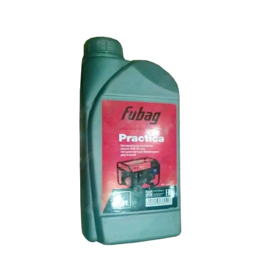 Масло моторное минеральное для 4-х тактных бензиновых двигателей Fubag 1л 4T Practica (SAE30) фото 1