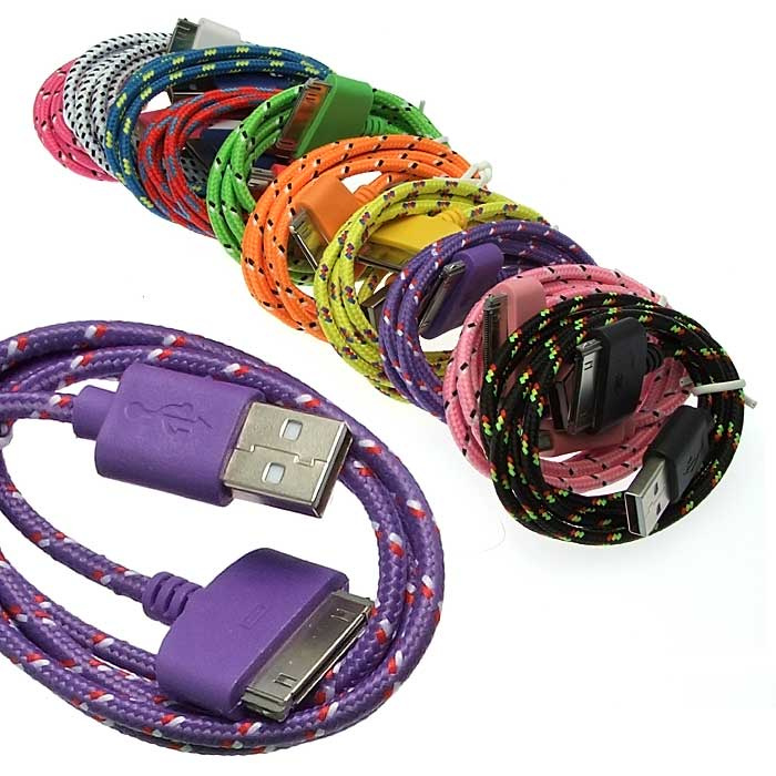 Шнур для мобильных устройств USB RUICHI для iPhone4, круглый, 1 м фото 1