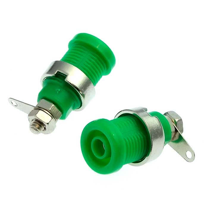 Гнездо RUICHI Z016 4 мм panel jack зелёный, на панель под пайку фото 1