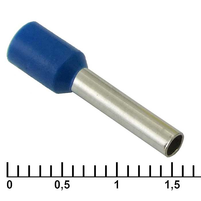 Наконечник на кабель RUICHI DN02512, синий, 2.2x12 мм, 2.5 мм2 фото 1