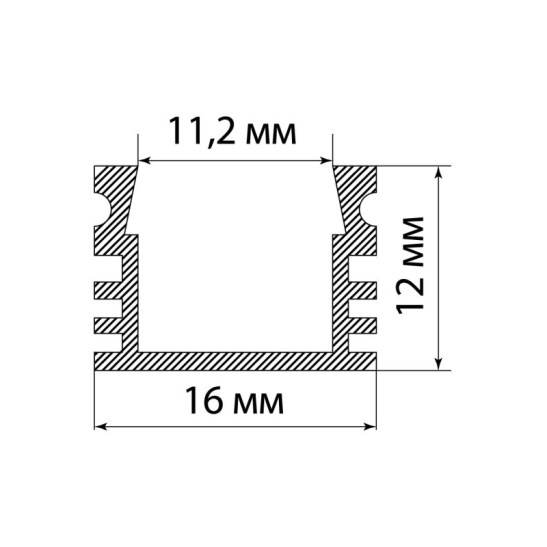 Профиль алюминиевый TDM (SQ0331-0492) 2м накладной для светодиодной ленты IP20 черный фото 1