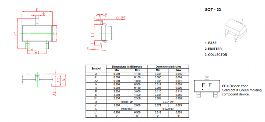 BCV27 JSCJ Биполярный транзистор NPN, 30 В, 0.5 А, SOT-23 фото 2