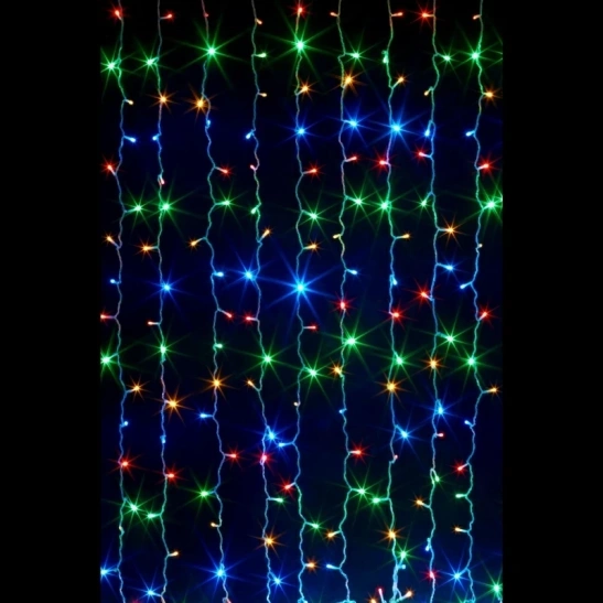 Гирлянда светодиодная "Занавес" 240 LED, 2*2 м, мультиколор, с контроллером, IP20 фото 1