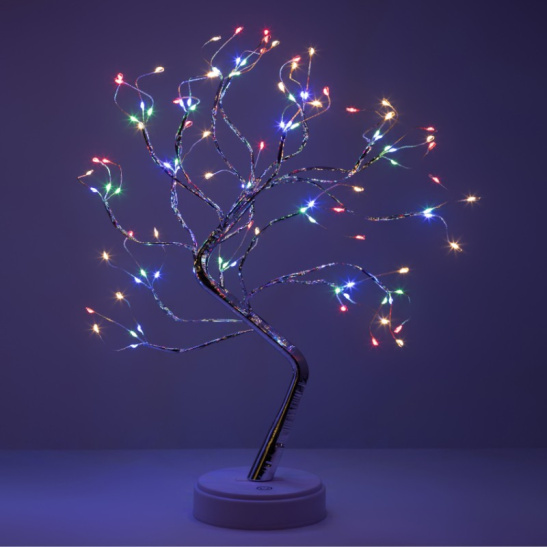 Фигура светодиодная новогодняя ЭРА (ЕGNID - 36MC) "Дерево с самоцветами" 36 LED 3хAA USB 45 см  IP20 фото 1