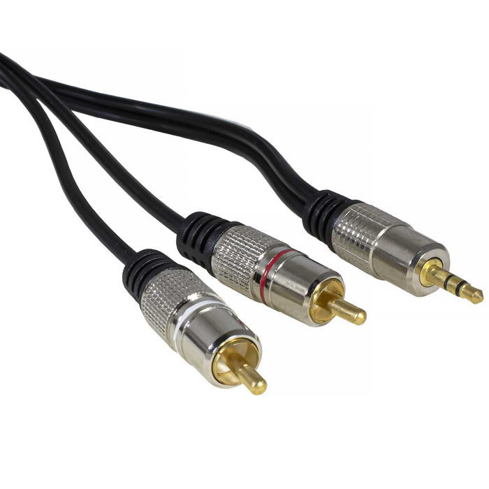 Аудио-видео шнур RUICHI Stereo 3,5 мм - 2 RCA, 3 м фото 1