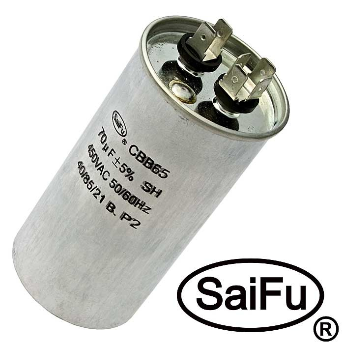 Пусковой конденсатор SAIFU CBB65, 70 мкФ, 450 В фото 1