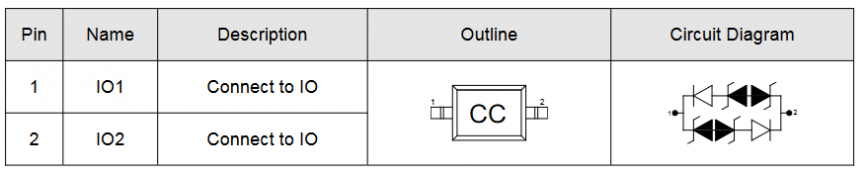 CDSOD323-T03C Elecsuper защитная диодная сборка 3.3 В, 15 А, 180 Вт, SOD-323 фото 2
