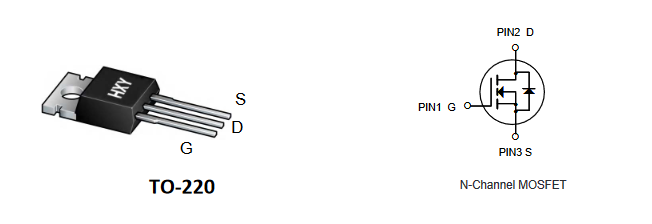 IRF540ZPBF HXY полевой транзистор (MOSFET), N-канал, 100 В, 70 А, 10.5 мОм, TO-220 фото 2