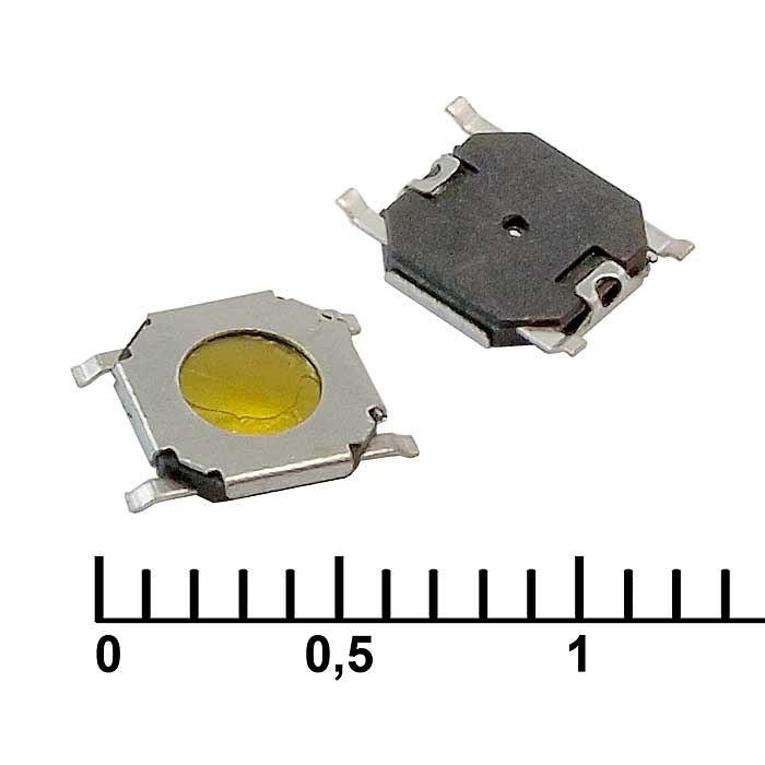 Тактовая кнопка RUICHI IT-1187N, 6.4x5.2x0.8 мм, без толкателя, 50 мА, 12 В, 100 мОм фото 1