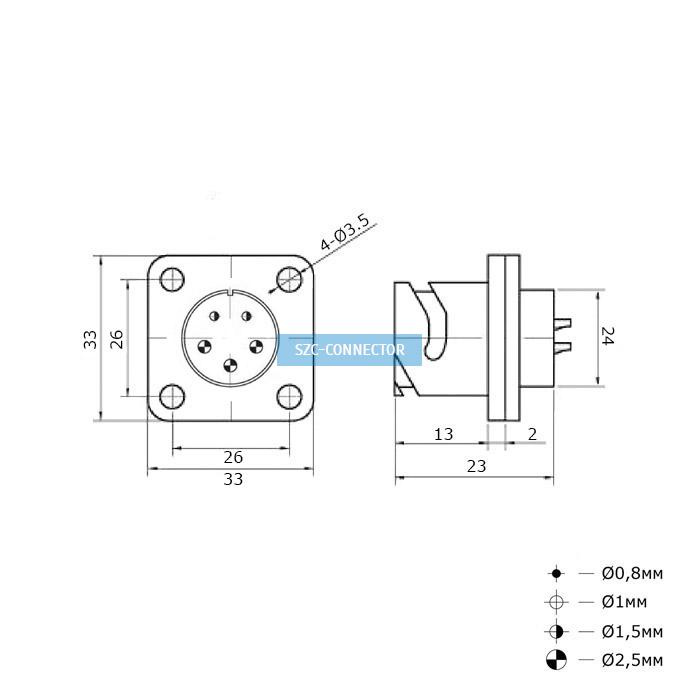 Разъём быстроразъёмный SZC FQ24-5pin ZK, 5-ти контактный фото 2