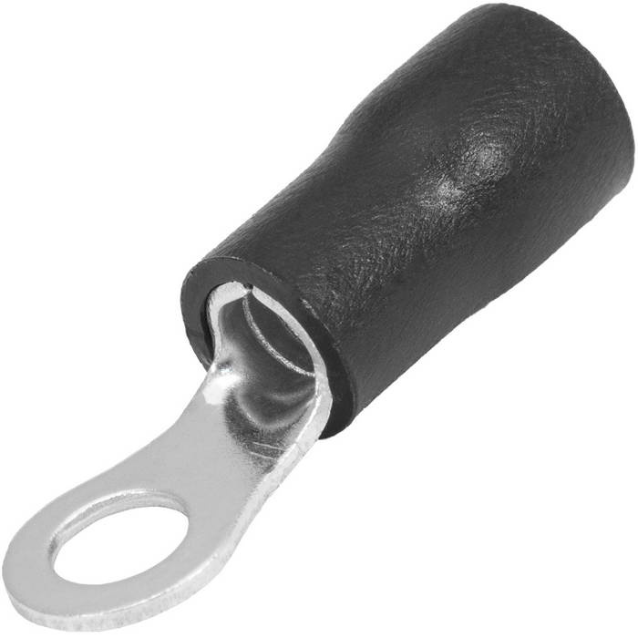 Наконечник кольцевой изолированный RUICHI RV3.5-4, 37 А, 14-12 AWG, черный, латунь луженая фото 1