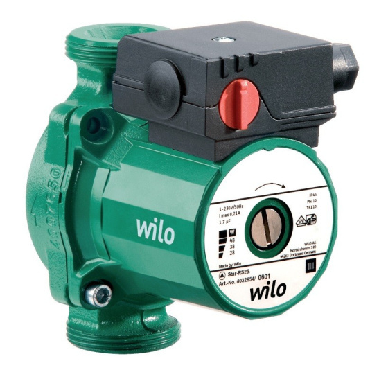 Насос циркуляционный WILO STAR-RS 25/6-130-RK без гаек, 220 В фото 1