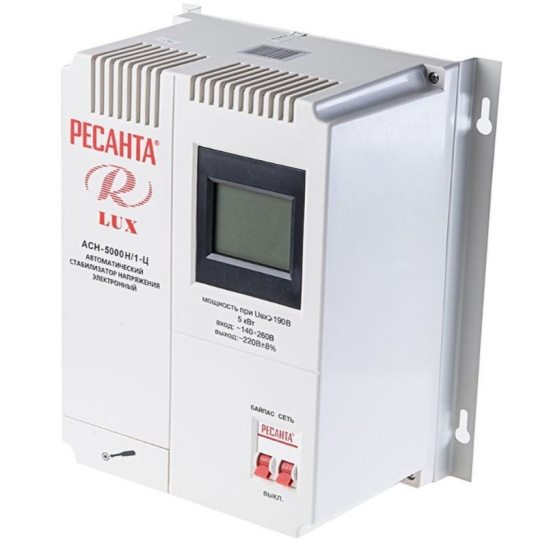 Стабилизатор напряжения Ресанта АСН-5000H/1-Ц, настенный, релейный, однофазный, 220 В фото 1